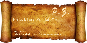 Patatics Zoltán névjegykártya